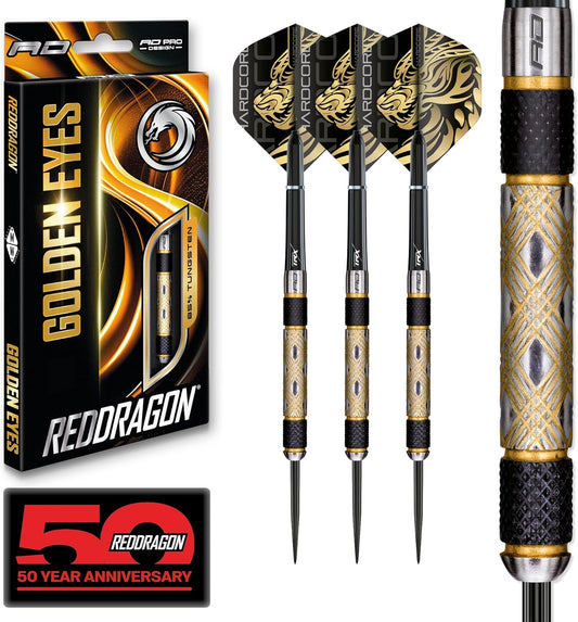 Golden Eyes 22G, 24G, 26G, 28G, 30G or 32G Tungsten Darts Set with Flights and Stems