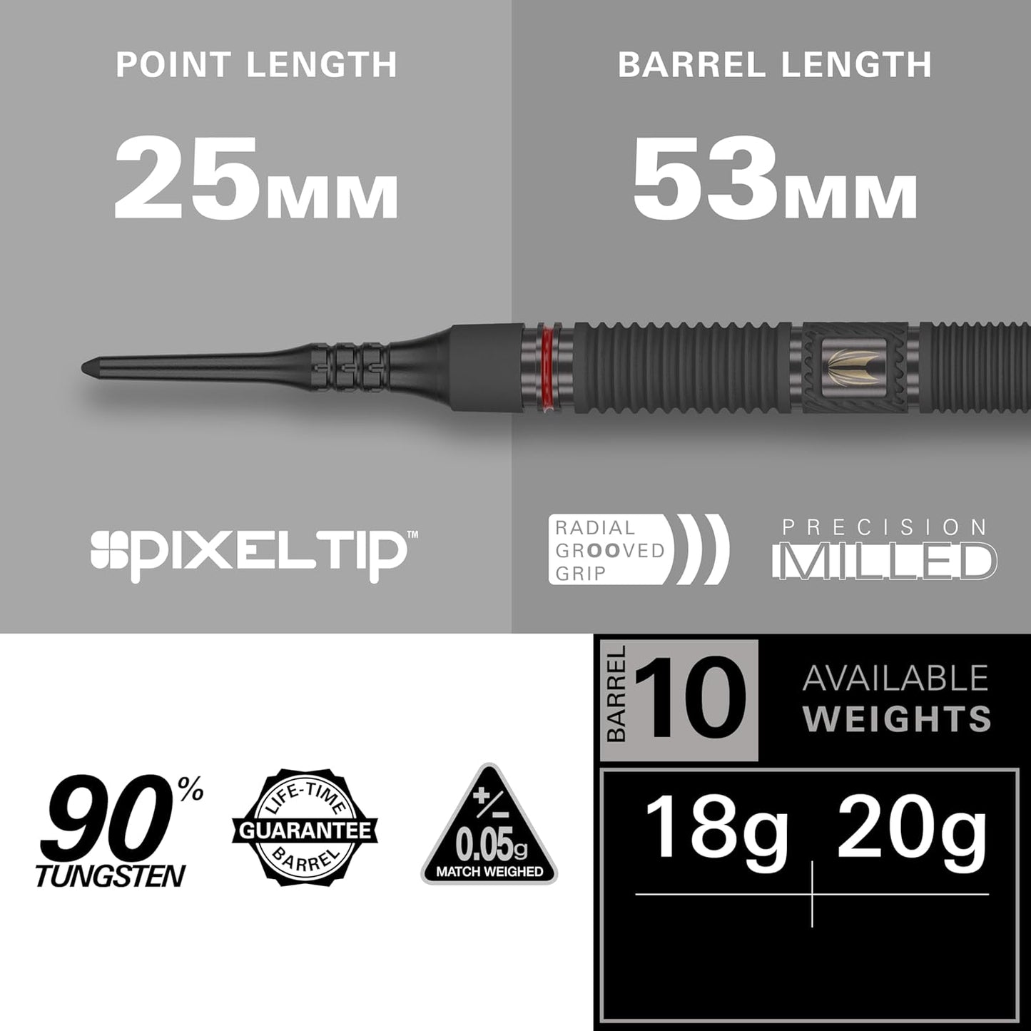 Darts Scope Soft Tip Darts, 90% Tungsten Dart Set | Red & Black Darts, Darts Set with Pixel Tips, Electronic Darts, Soft Tip Darts | Barrel 10/11 – 18G/19G/20G/21G