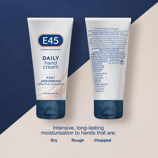 Daily Hand Cream 50 Ml –  Hand Cream for Very Dry Hands - Hand Moisturiser for Dry Skin and Sensitive Skin - Non-Greasy Hand Repair Cream for Soft and Supple Hands - Fast Absorption Formula