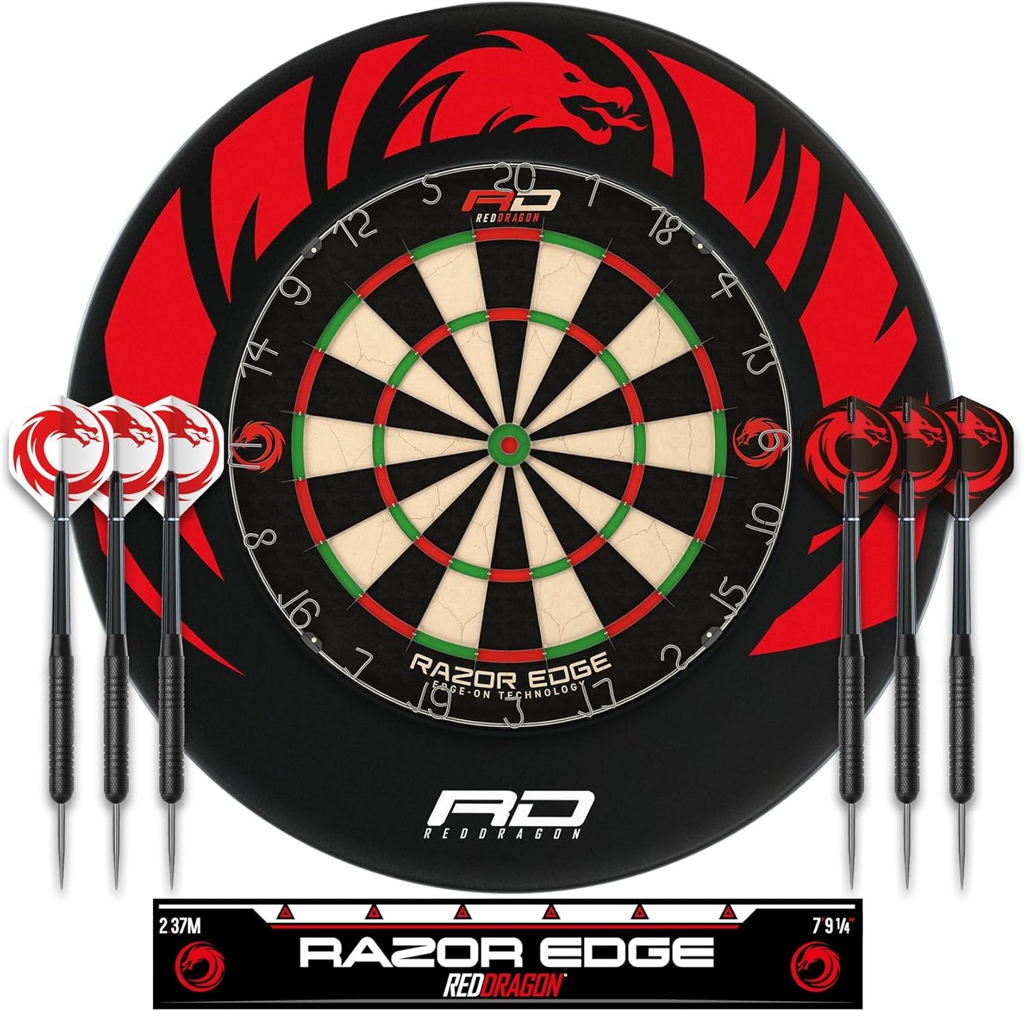 Professional Dartboard Sets - Tournament Standard Quality and Durable Surround with 2X Sets Steel Tip Darts
