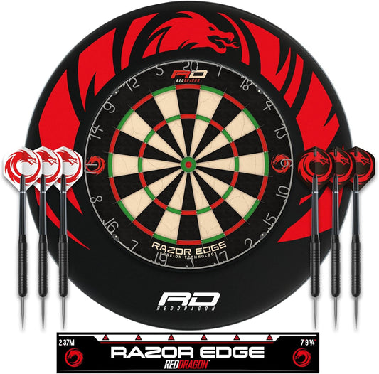 Professional Dartboard Sets - Tournament Standard Quality and Durable Surround with 2X Sets Steel Tip Darts
