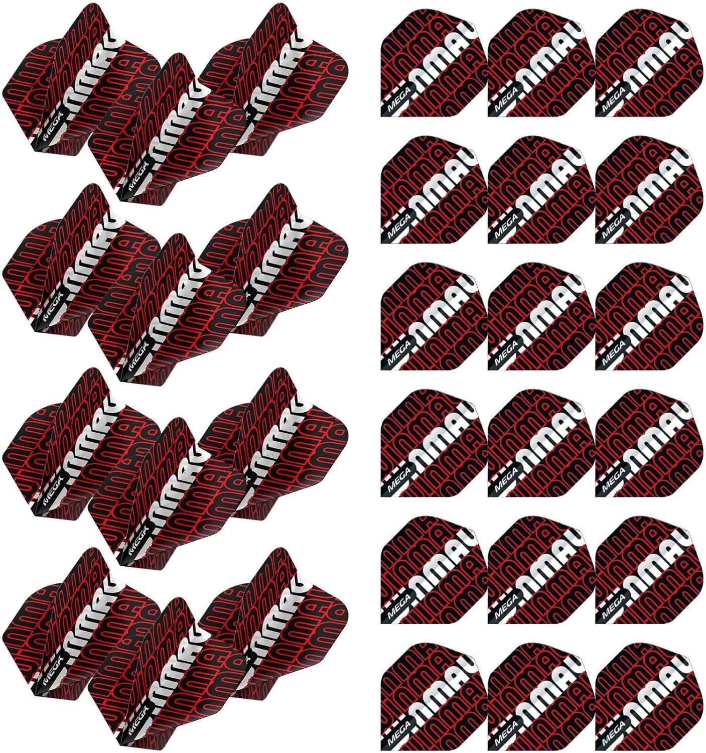 Mega Logo Design Standard Extra Thick Dart Flights - 10 Sets per Pack (30 Dart Flights in Total)