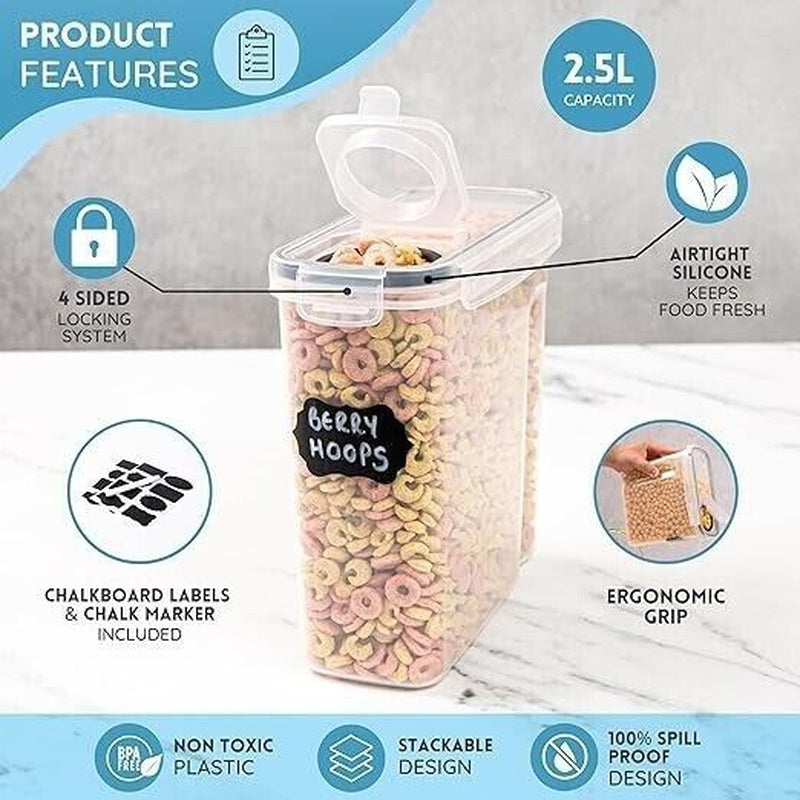 Kitchen Food Storage Containers with Lids Organization 2.5L - by Nuovva