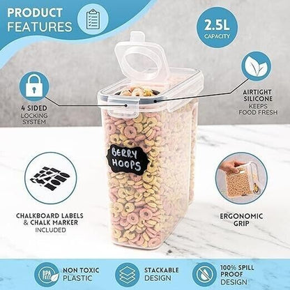 Kitchen Food Storage Containers with Lids Organization 2.5L - by Nuovva