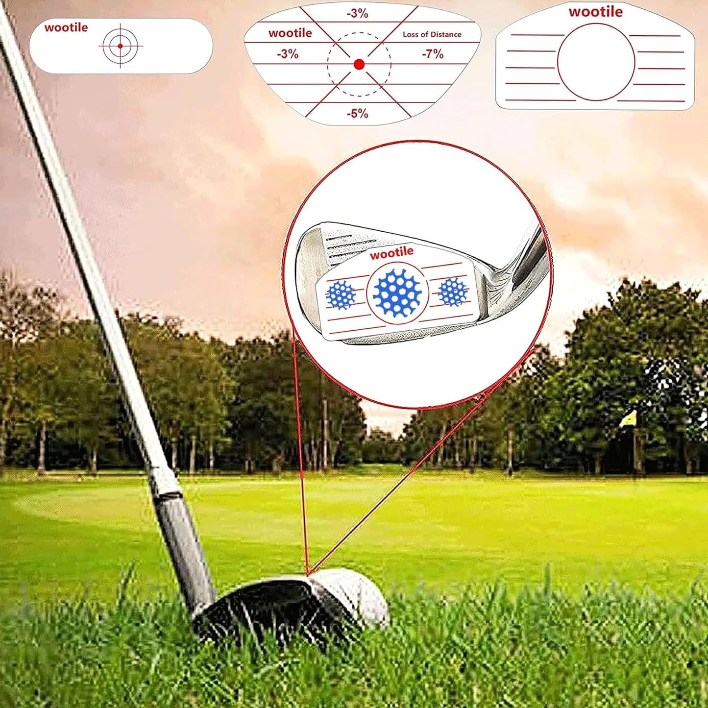 Golf Driver Impact Tape Labels 180Pcs Golf Impact Stickers Golf Clubs Labels for Swing Training Irons and Woods Iron Ball Hitting Recorder Standard Irons Woods Sticker,Training Aids for Swing Practice