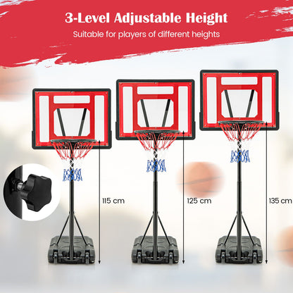 Swimming Pool Basketball Hoop Adjustable with Fillable Base and Wheels