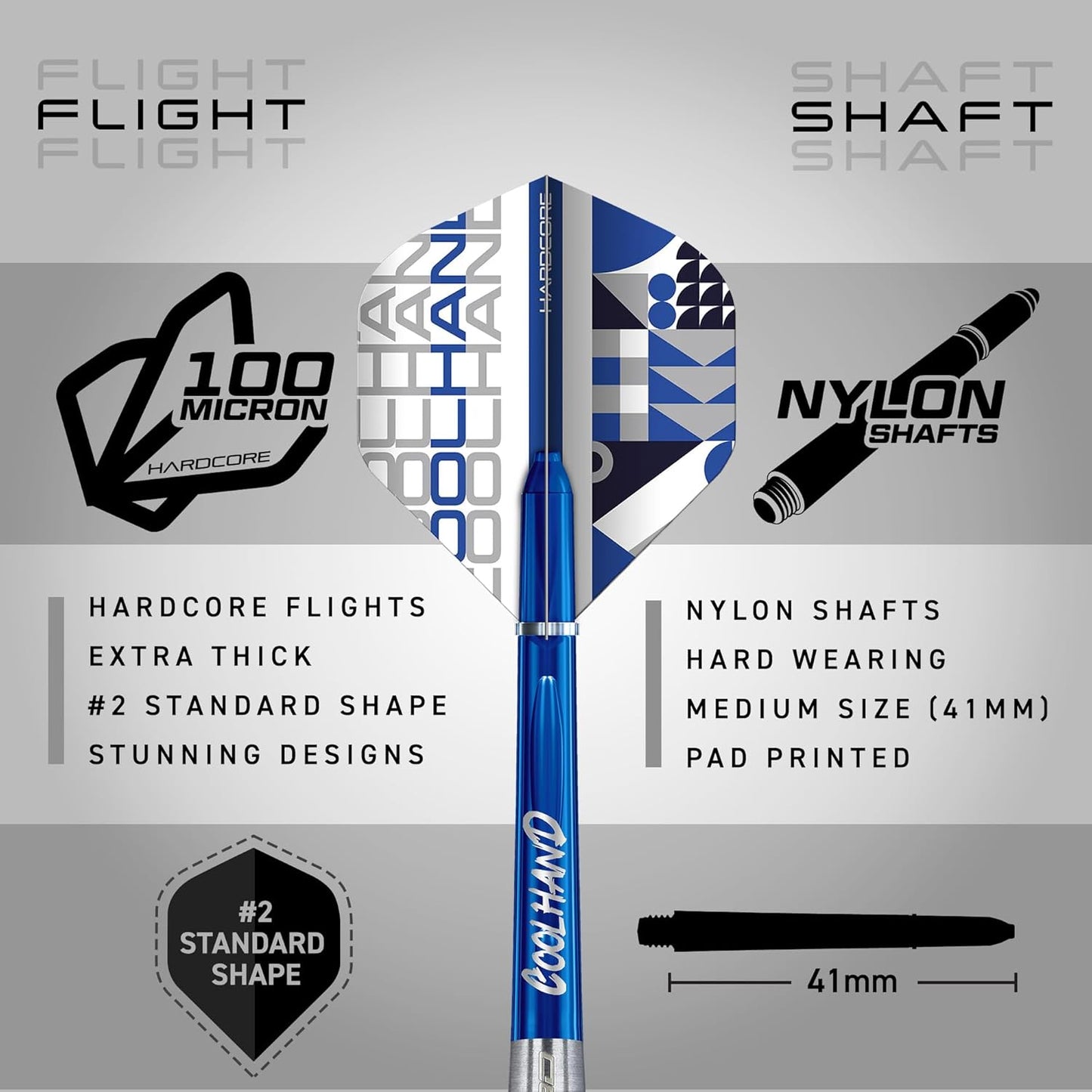 Game on Professional Player Series Steeltip Darts Set with Dart Flights and Dart Shafts (Stems)
