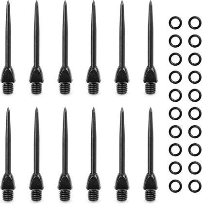 -Steel Dart Tips 12Pcs + 20Pcs Rubber O Rings,Converter Points Adapter Replacement Points Tool
