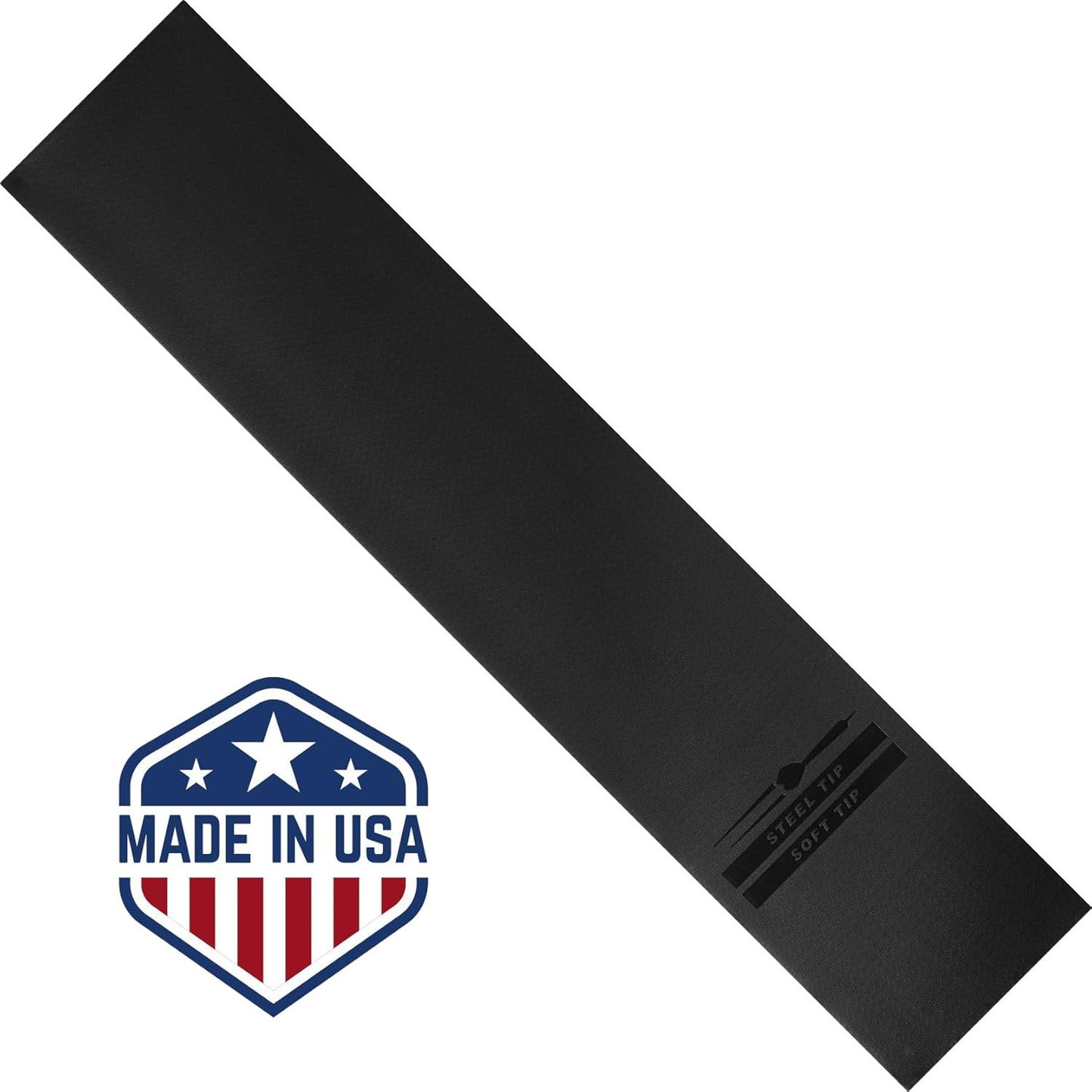 by GLD Products Padded Throw/Toe Line Dart Mat (Steel and Soft Tip Darts), Black, 117" Length X 24" Width X 125 Mil Thickness