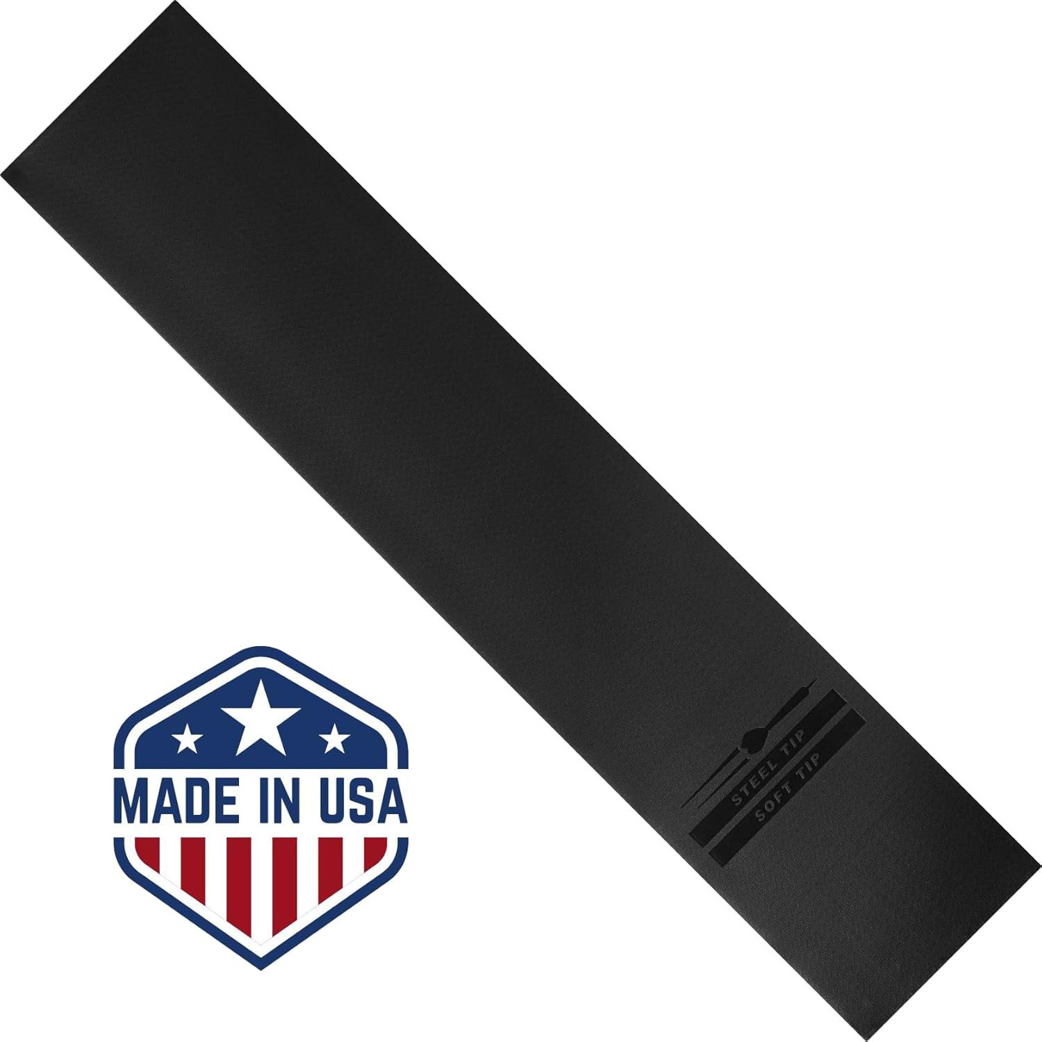 by GLD Products Padded Throw/Toe Line Dart Mat (Steel and Soft Tip Darts), Black, 117" Length X 24" Width X 125 Mil Thickness