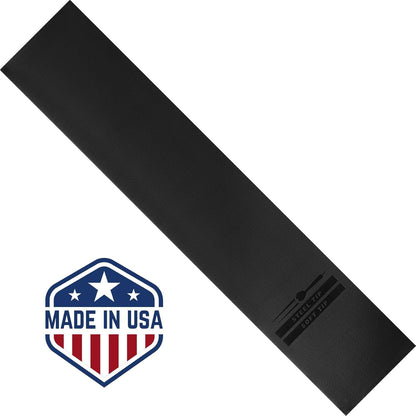 by GLD Products Padded Throw/Toe Line Dart Mat (Steel and Soft Tip Darts), Black, 117" Length X 24" Width X 125 Mil Thickness