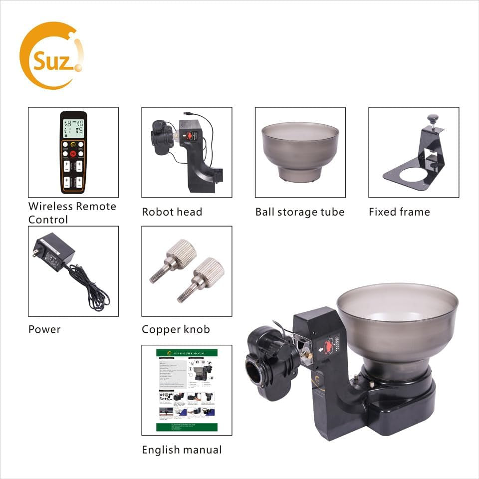 Table Tennis Robot Ping Pong Ball Machine S102 Wireless Remote Control Automatic Table Tennis Machine for Training with 40Mm+ Table Tennis Balls