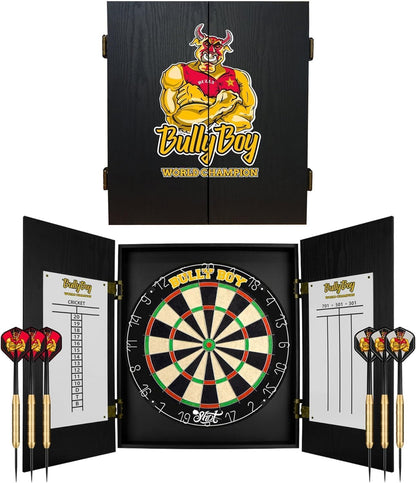 Shot Michael Smith Bully Boy World Champion Dartboard Cabinet Set Home Centre with Steel Tip Darts