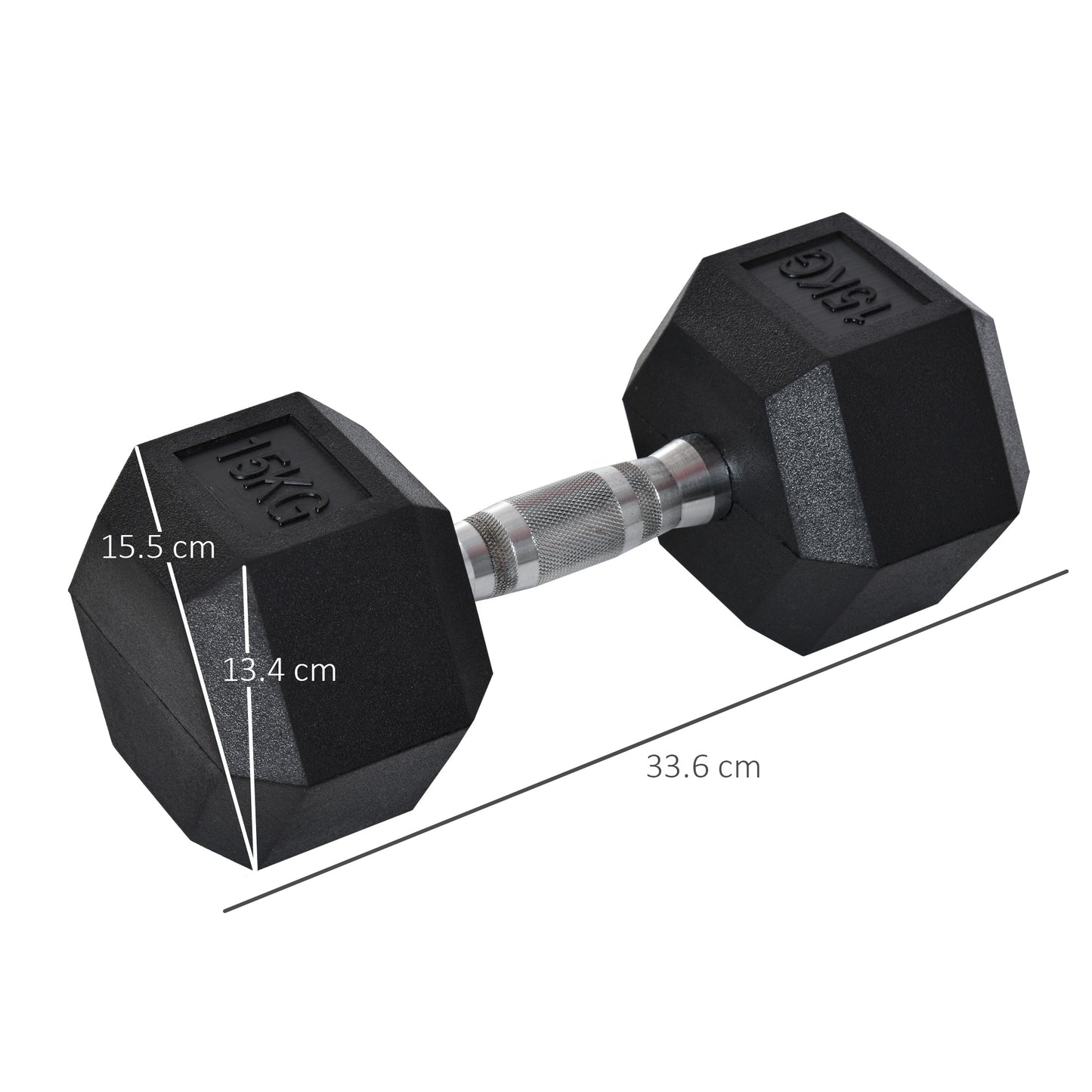 Single Rubber Hex Dumbbell Encased Ergo Weights Home Exercise Gym Fitness