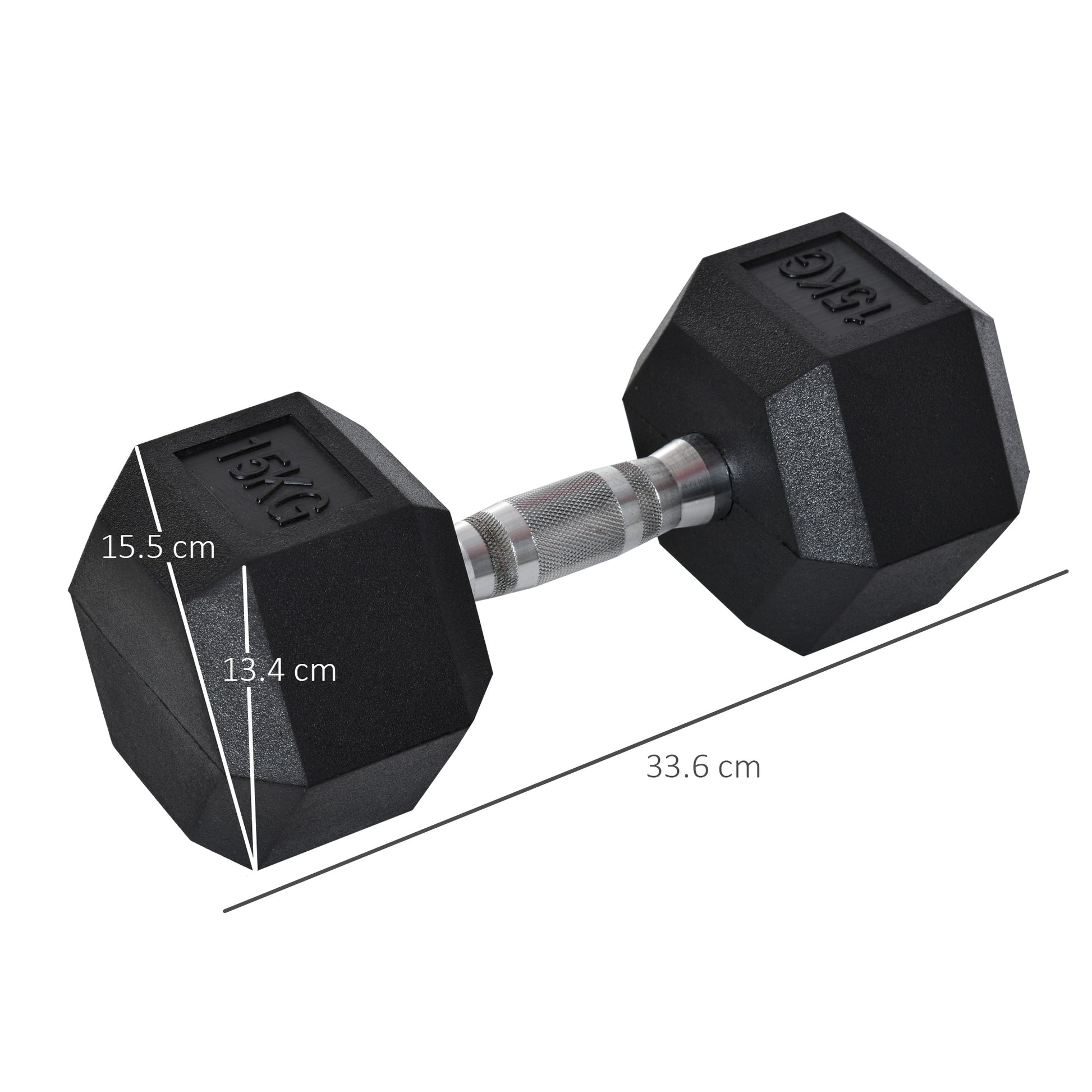 Single Rubber Hex Dumbbell Encased Ergo Weights Home Exercise Gym Fitness