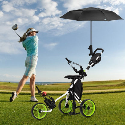 Golf Push Pull Cart with Storage Bag and Foot Brake