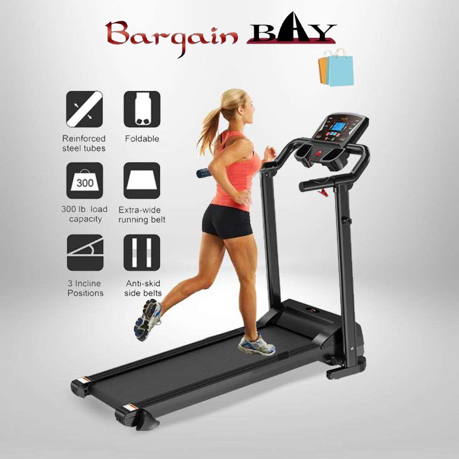 Treadmill Electric Jogging Running Machine Motorised Folding Machine Home Gym UK