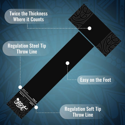 Shot T-Shape Rubber Darts Mat