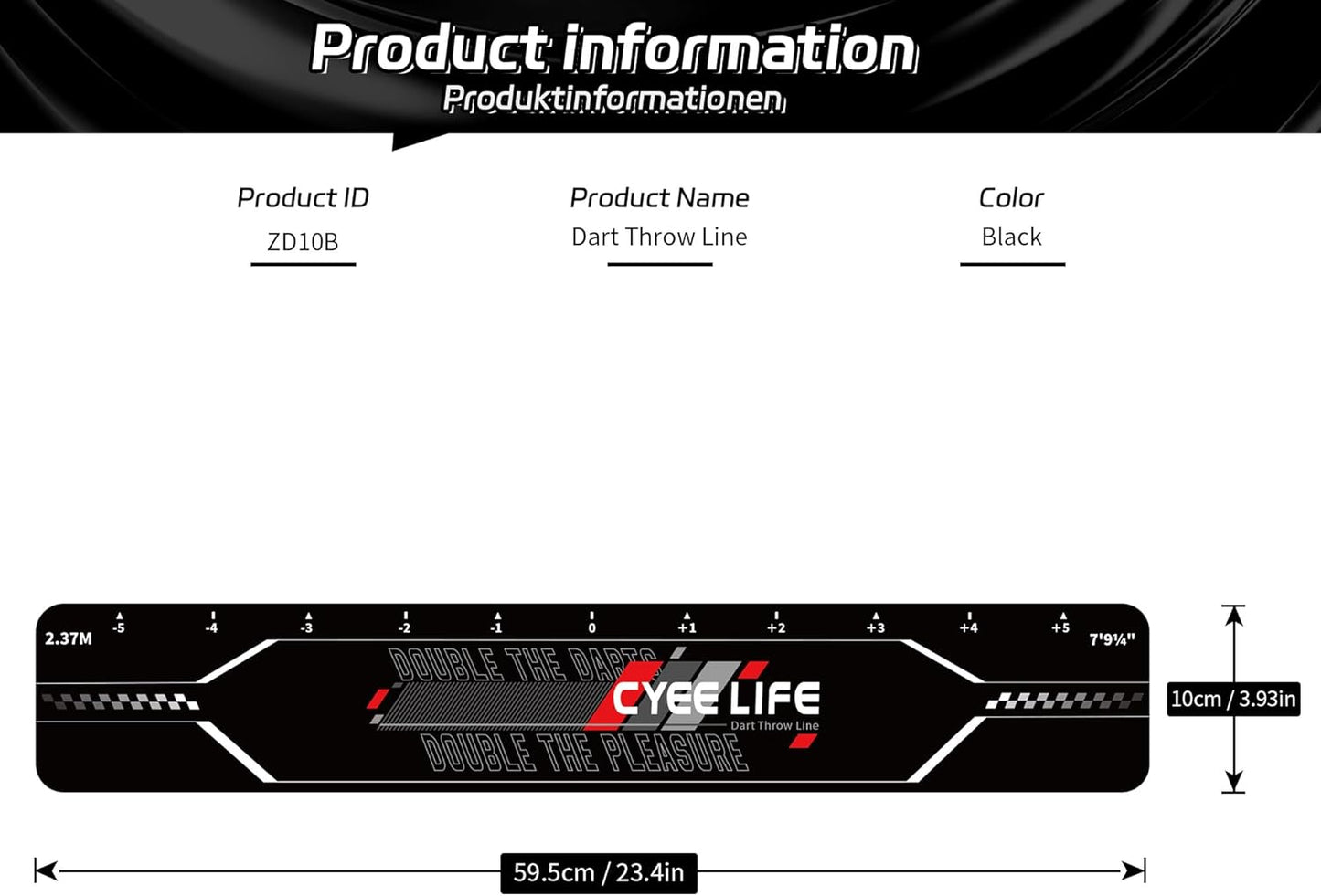 Dart Oche Line, Drop Marking, Dart Throwing Line Dart Accessories for Steel Darts and Soft Darts