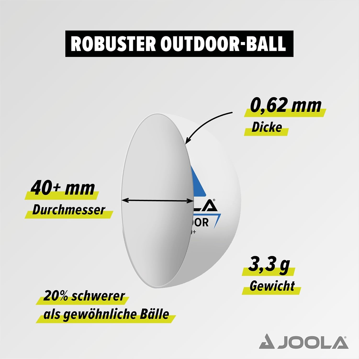 Unisex Adult Outdoor TT Ball, White, 40 Mm