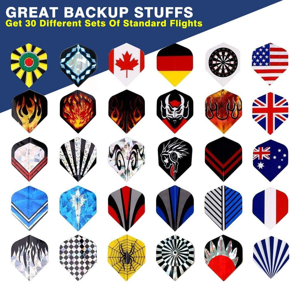 25 Sets/ 75 Pcs Wholesale Durable Polyester Dart Flights Sets 2D and 3D Bling Long Life Laser Aluminum Darts Flights