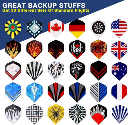 25 Sets/ 75 Pcs Wholesale Durable Polyester Dart Flights Sets 2D and 3D Bling Long Life Laser Aluminum Darts Flights