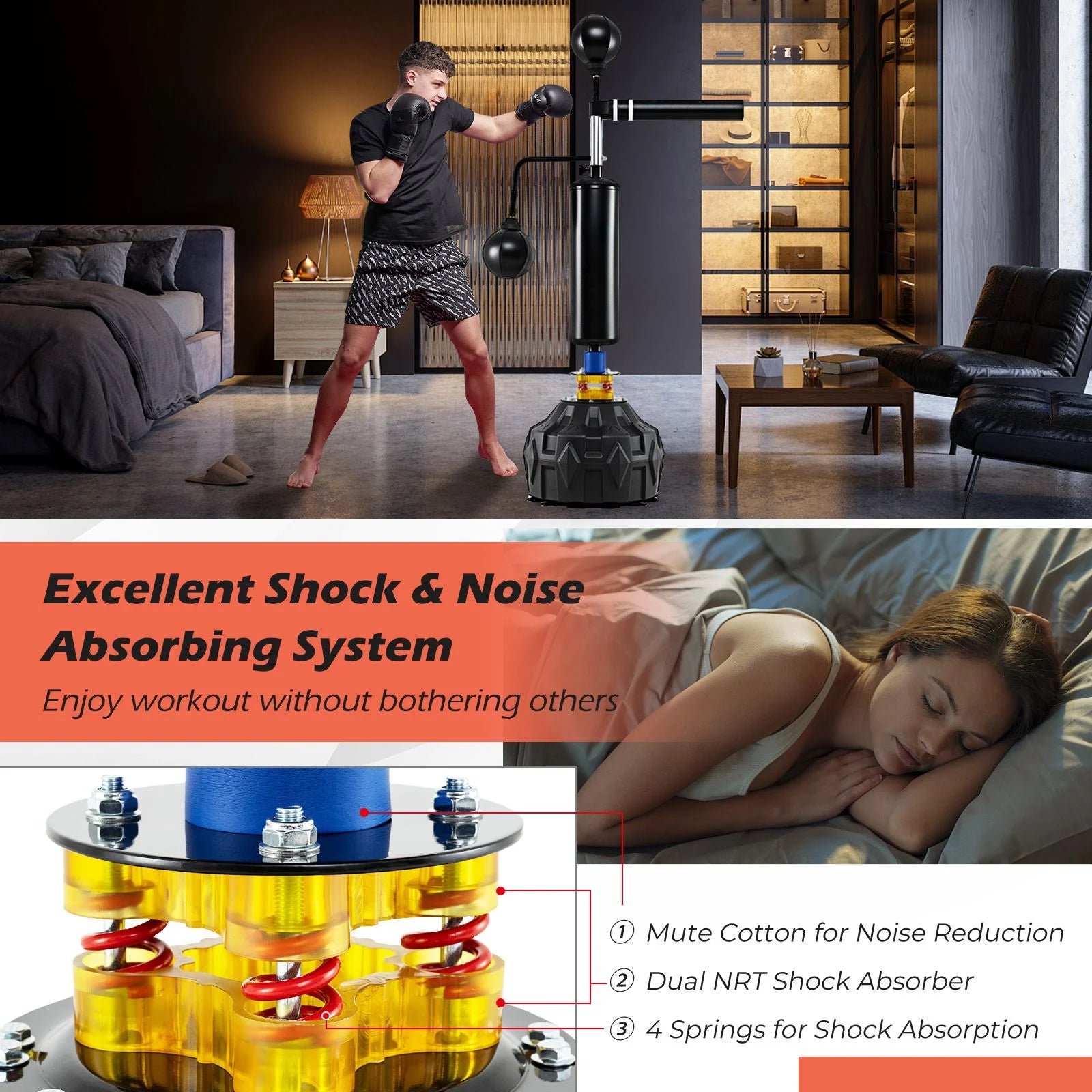 Boxing Speed Trainer Freestanding 360° Spinning Bar