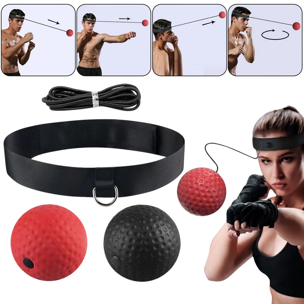 Reflex Punching Ball with Headband Stress Relief Reflex Ball Set Hand Eye Coordination Training Improve Speed Boxing Equipment