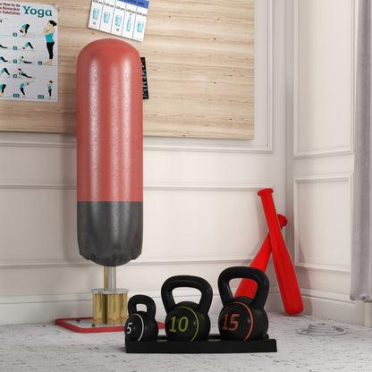 SPORTNOW Set of Three Kettlebell Weights with Storage Tray, 2.2Kg, 4.5Kg, 6.8Kg