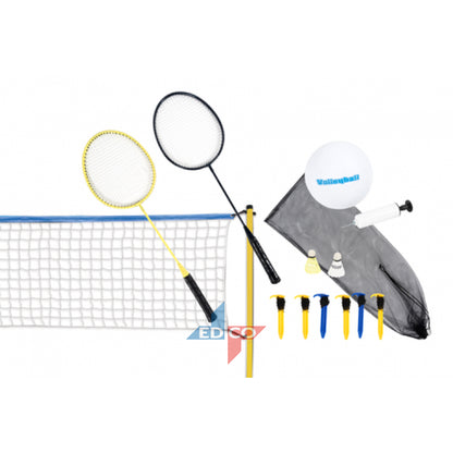 Kids Badminton & Volleyball Play Set 2-In-1 Sport Outdoor Garden Games Fun Toy