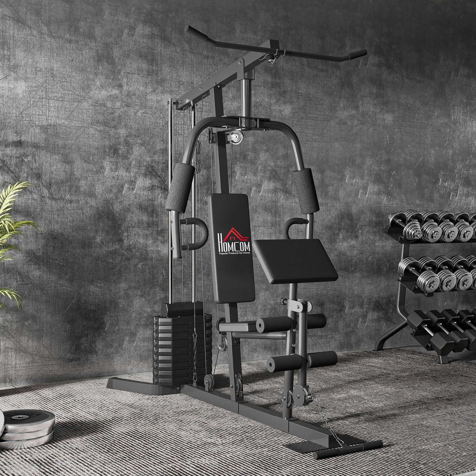 Multifunction Home Gym Machine with 45Kg Weight Stack, for Full Body Workout