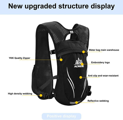 Lightweight Hydration Running Vest Backpack, Functional Hydration Vest Cycling,Running Backpack with 1.5L Water Bladder,Men Women Adjustable Water Running Vest