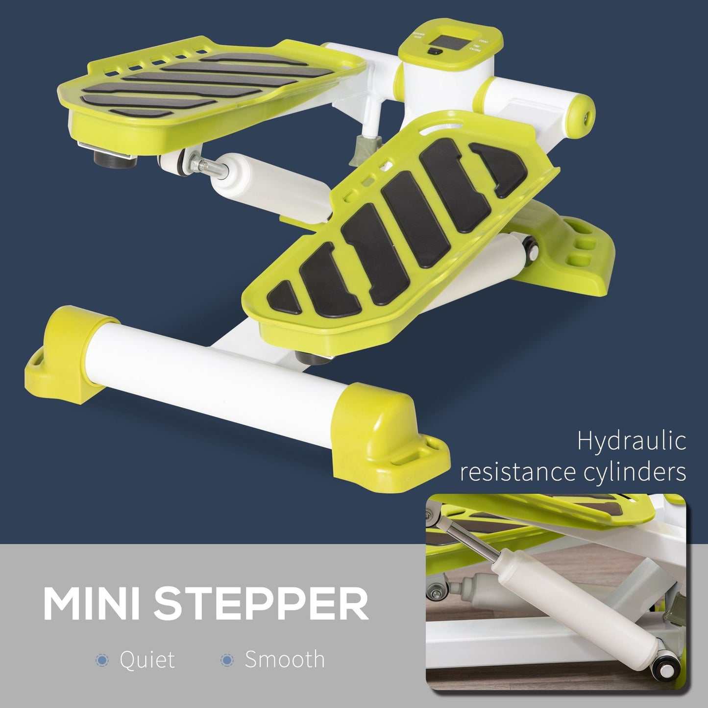 HOMCOM Portable Mini Stepper Step Machine for Home Gym Office Exercise Workout