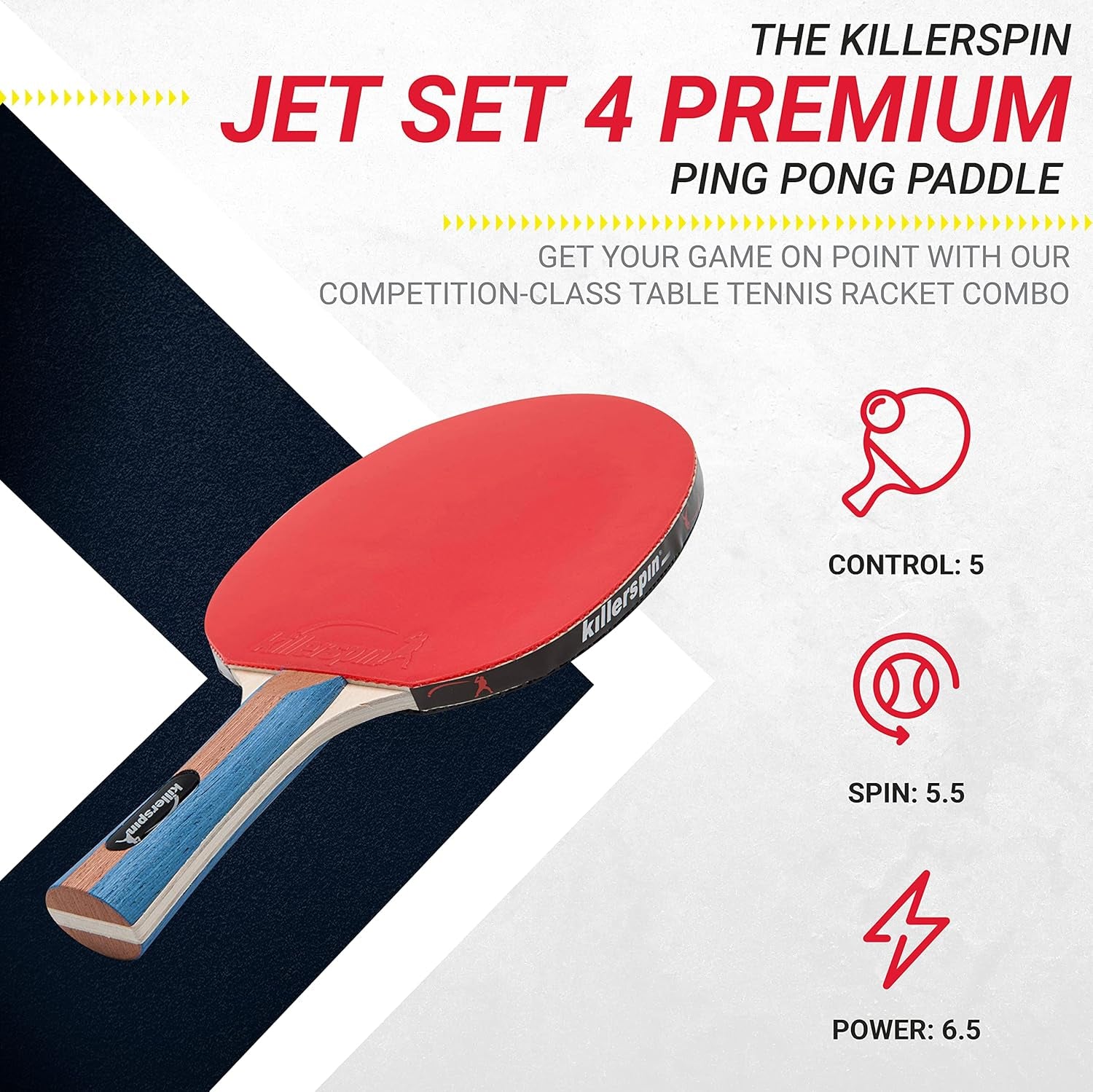 - Jet Set of 4 Table Tennis Paddle - 4 Ping Pong Paddles and 6 Ping Pong Balls - Perfect Table Tennis Paddle for Beginner to Advanced Players - Premium Quality