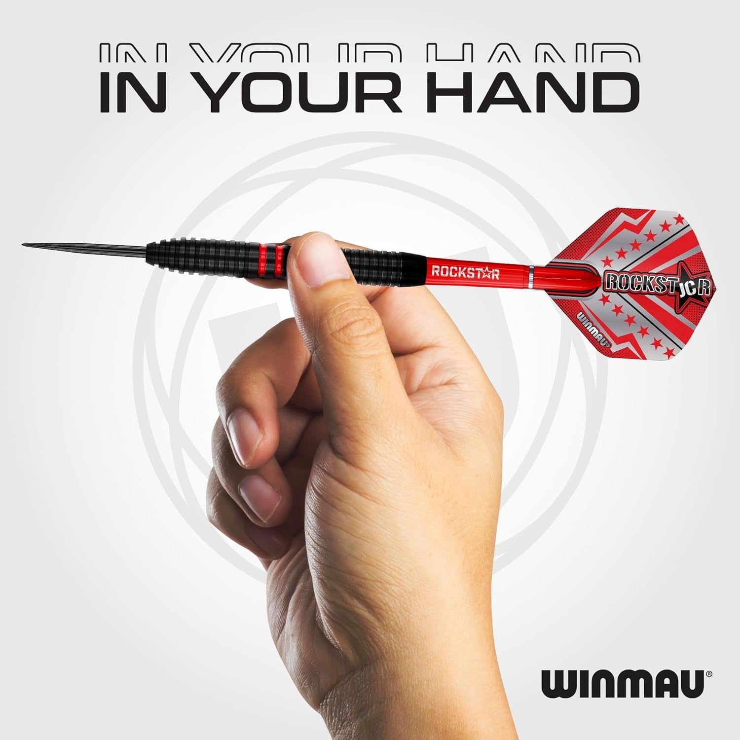 Darts Joe Cullen Rockstar 20G Brass Darts Set with Dart Flights and Dart Shafts (Stems) Including Checkout Card