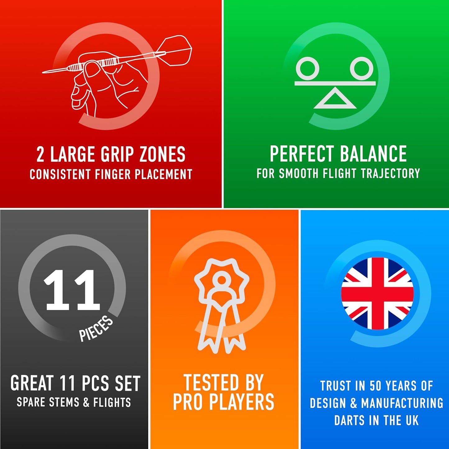 Pulse 90% Tungsten Steel Tip Darts Set 21G, 22G, 23G, 24G & 25G - Includes Recessed Curve Grip, Aqua Supergrip Fusion Shafts, Prime Flights & Travel Case