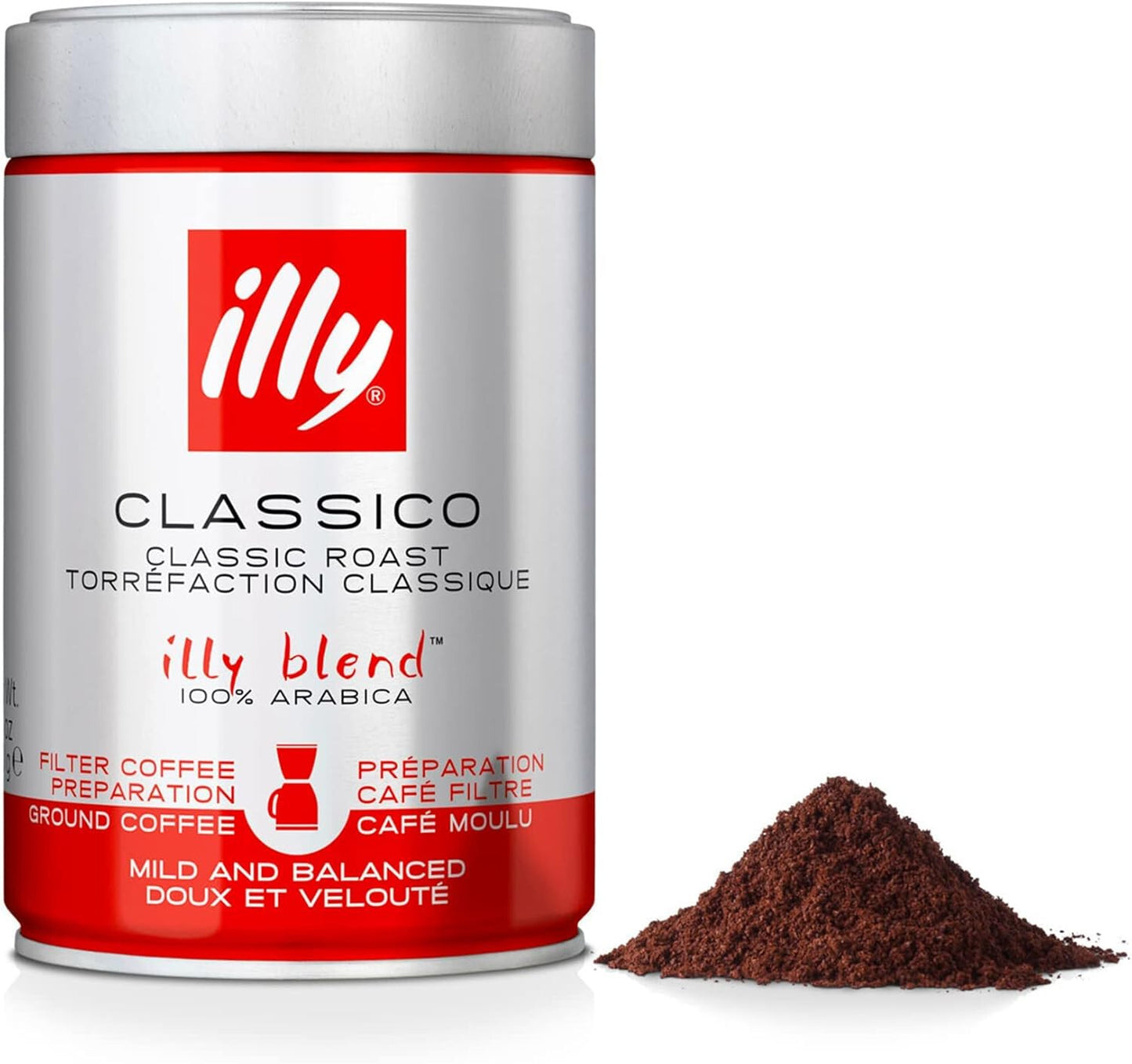 Illy Coffee - Classico Filter Coffee - Medium Roast - 100% Arabica Coffee - 250G