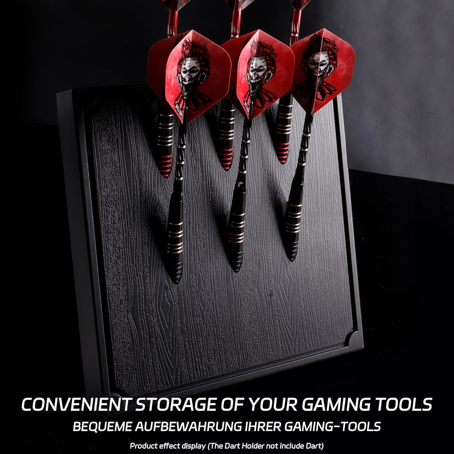 Wall Mounted Darts Holder/Stand,Displays 6 Set of Steel/Soft Tip Darts,Compatible with All Sisal & Electronic Dartboards, Surrounds & Cabinets
