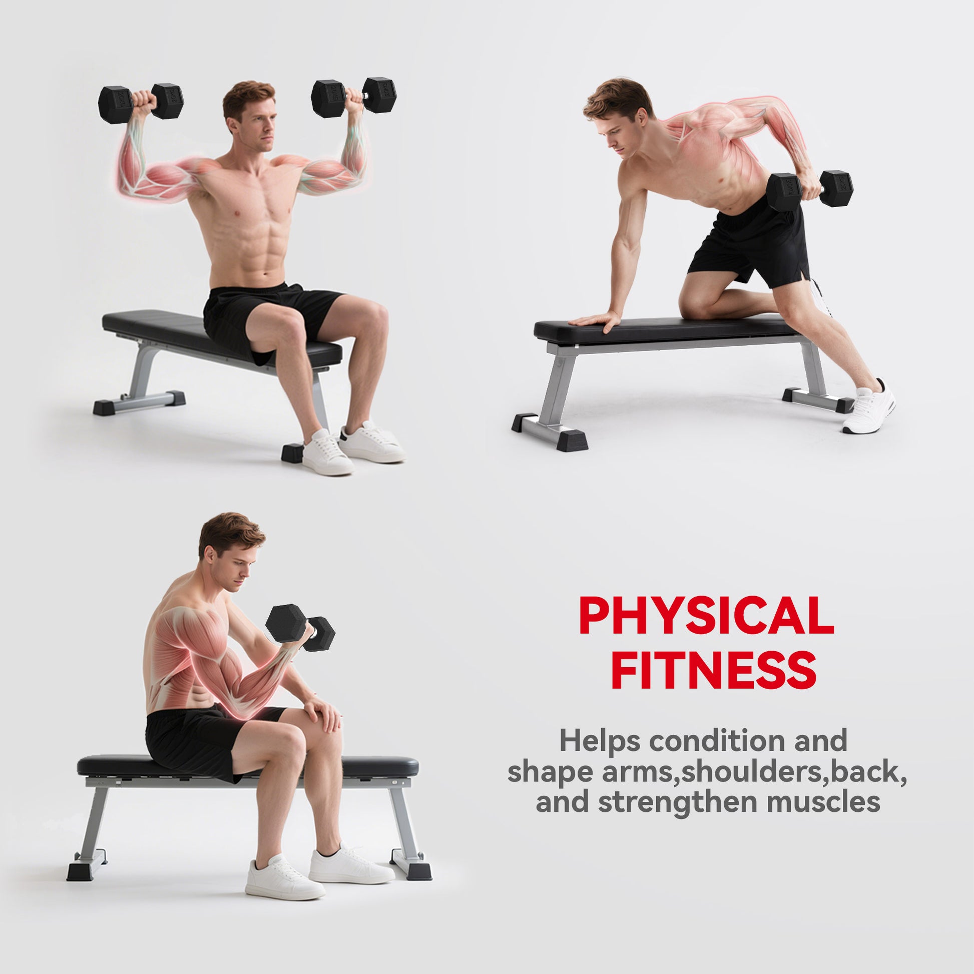 Single Rubber Hex Dumbbell Encased Ergo Weights Home Exercise Gym Fitness
