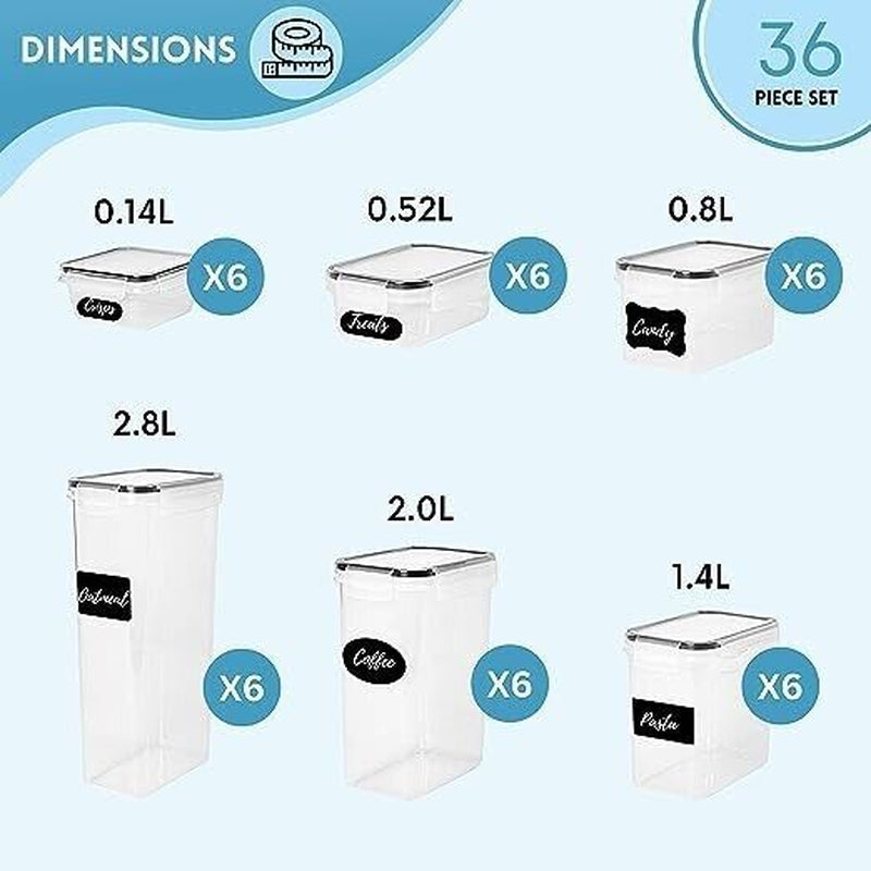 Kitchen Food Storage Containers with Lids Organization 2.5L - by Nuovva