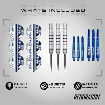 Game on Professional Player Series Steeltip Darts Set with Dart Flights and Dart Shafts (Stems)
