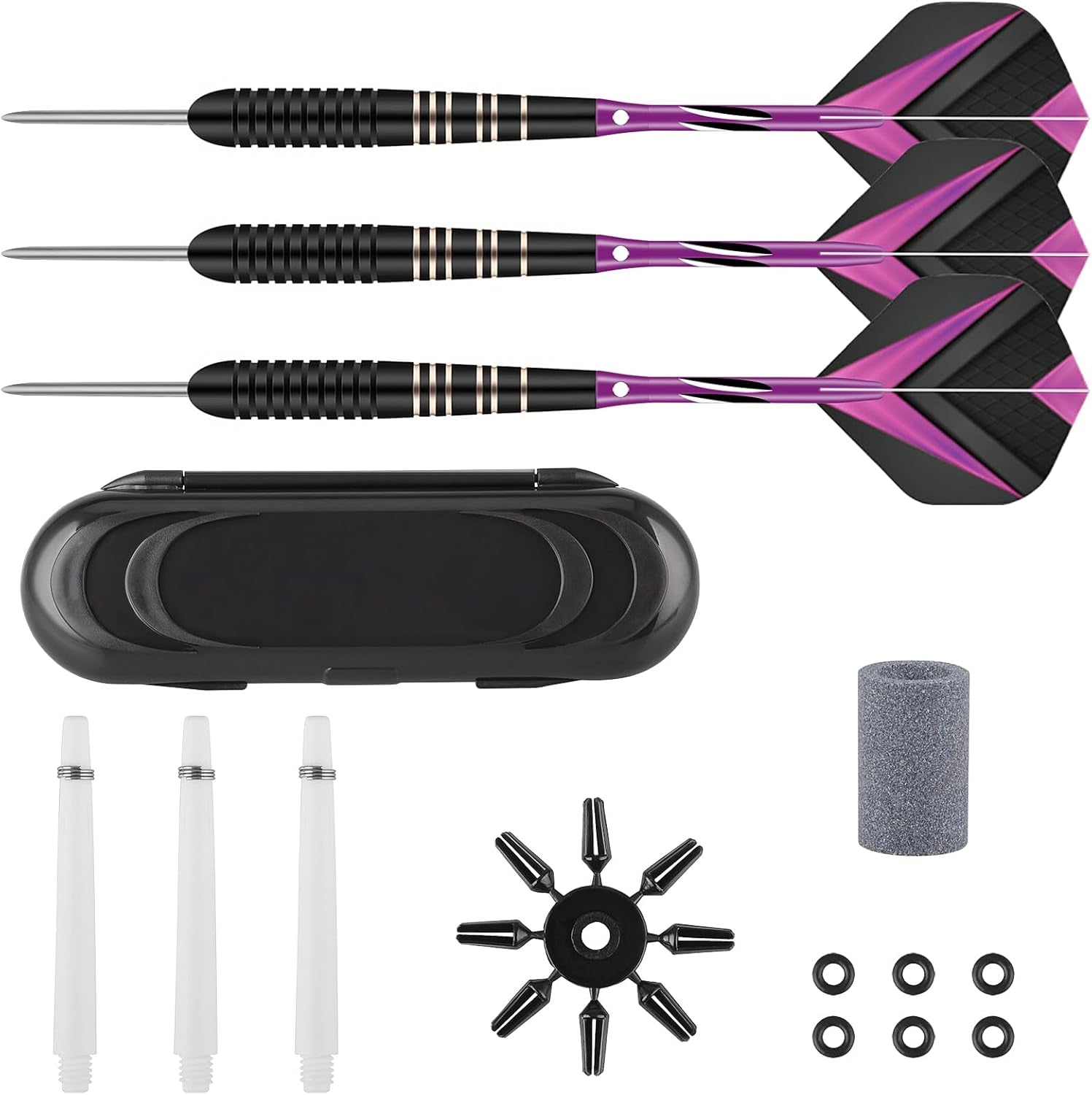3 Pack Steel Tip Darts Set 23 Grams Darts Metal Tip Set Kit Professional Metal Darts with Sharpener Tool Kit Carrying Case for Dartboard