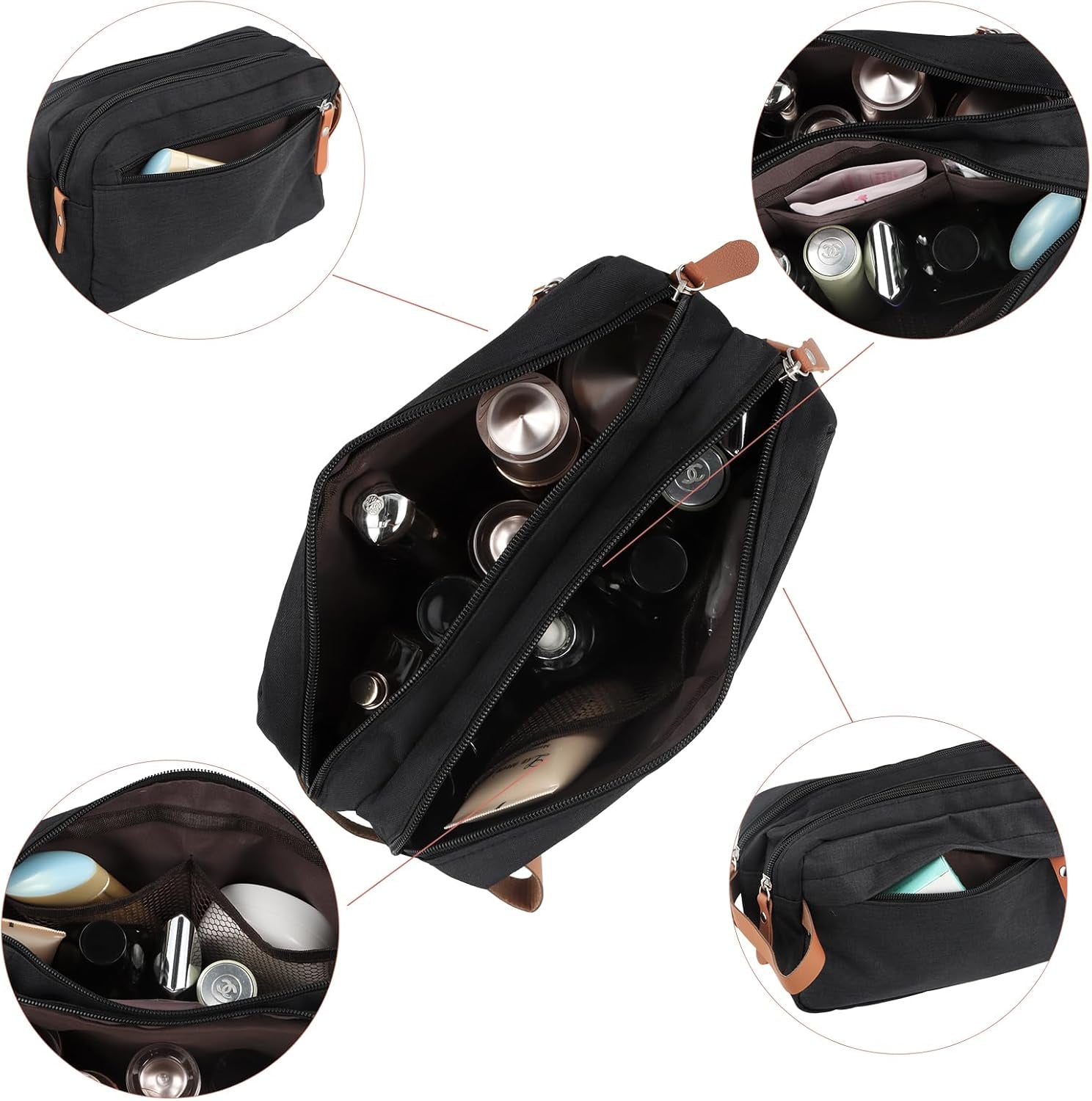 Toiletry Bag for Men and Women Portable Travel Wash Bag Travel Toiletry Wash Bag with Handle Lightweight Dopp Kit Toiletries Cosmetic Organizer Bagshaving Bag for Toiletries Accessories