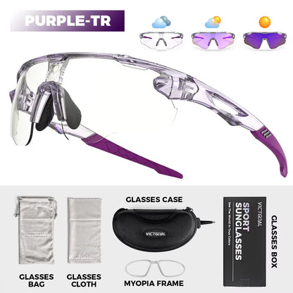 Photochromic Cycling Sunglasses for Men Women Sports UV400 Protection Bicycle Eyewear MTB Mountain Road Bike Eyeglass