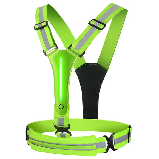 LED Reflective Vest Light up Vest High Visibility Running Gear USB Rechargeable 3 Light Modes for Outdoor Night Running Walking