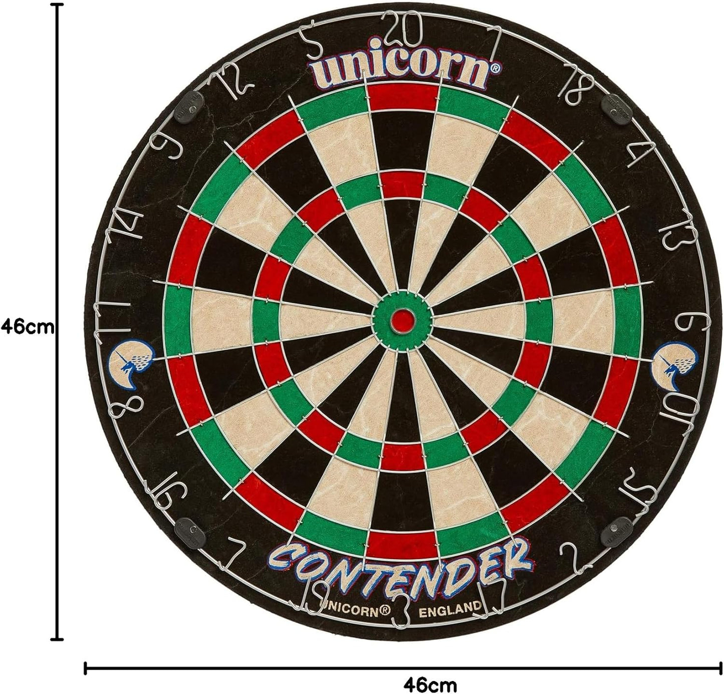 Easy Score Dartboard Darts Board | Contender Fun Learning Beginner Trainer | 2 X Bigger Trebles & Doubles | Competition Quality Sisal Bristle Board | round Wire Spider