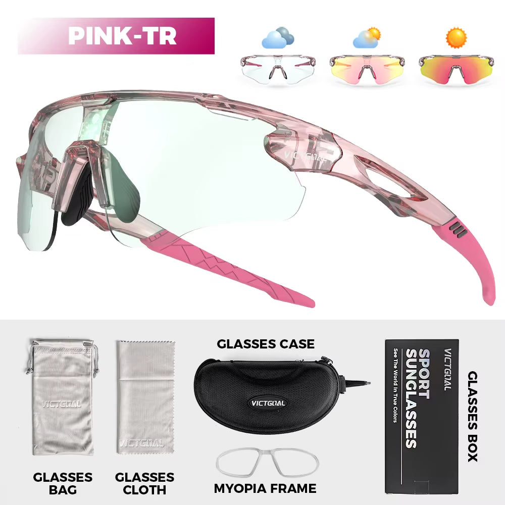 Photochromic Cycling Sunglasses for Men Women Sports UV400 Protection Bicycle Eyewear MTB Mountain Road Bike Eyeglass