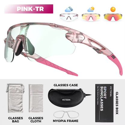 Photochromic Cycling Sunglasses for Men Women Sports UV400 Protection Bicycle Eyewear MTB Mountain Road Bike Eyeglass