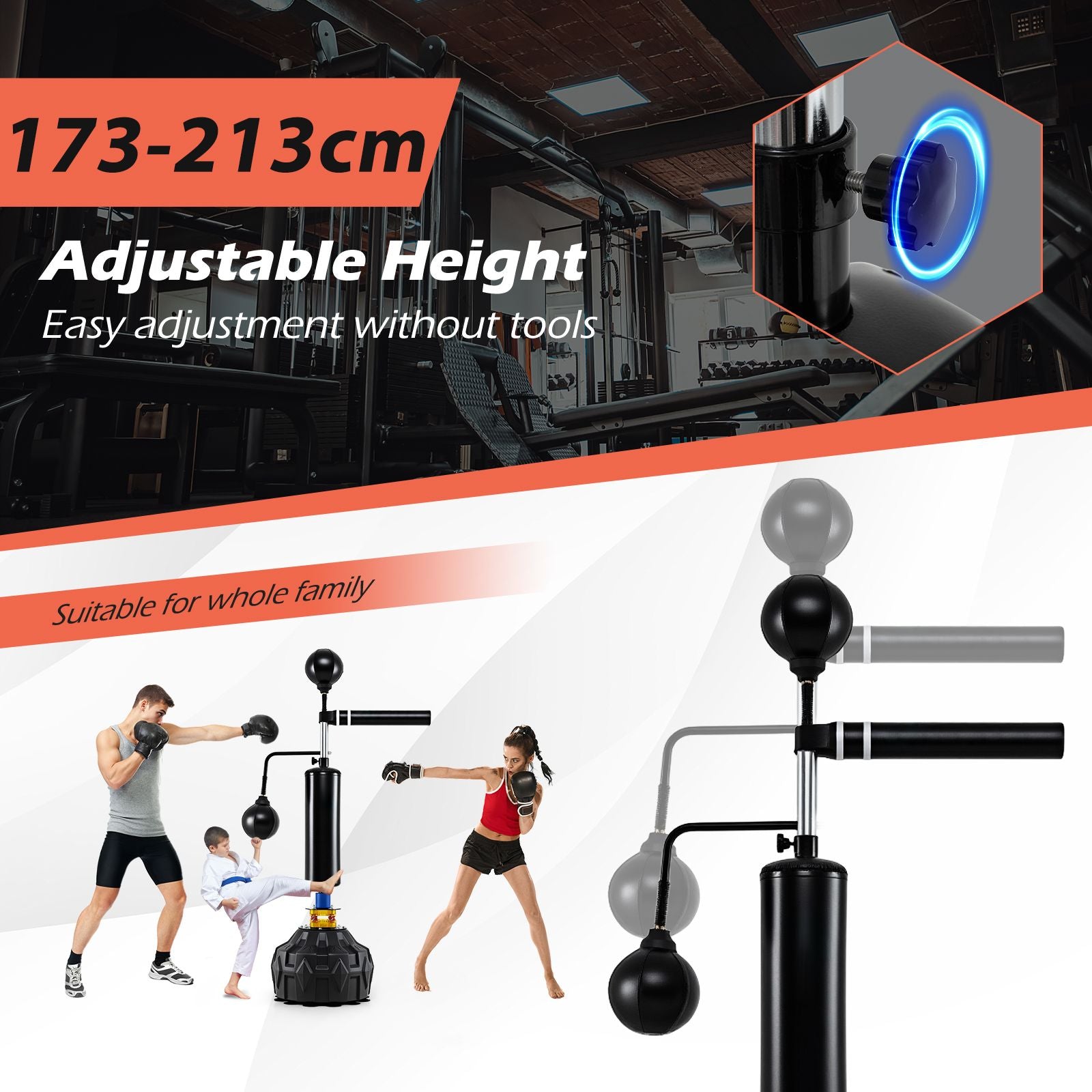 Boxing Speed Trainer Freestanding 360° Spinning Bar
